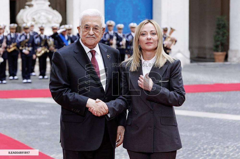 Giorgia Meloni Receives Palestinian Authority President - Rome