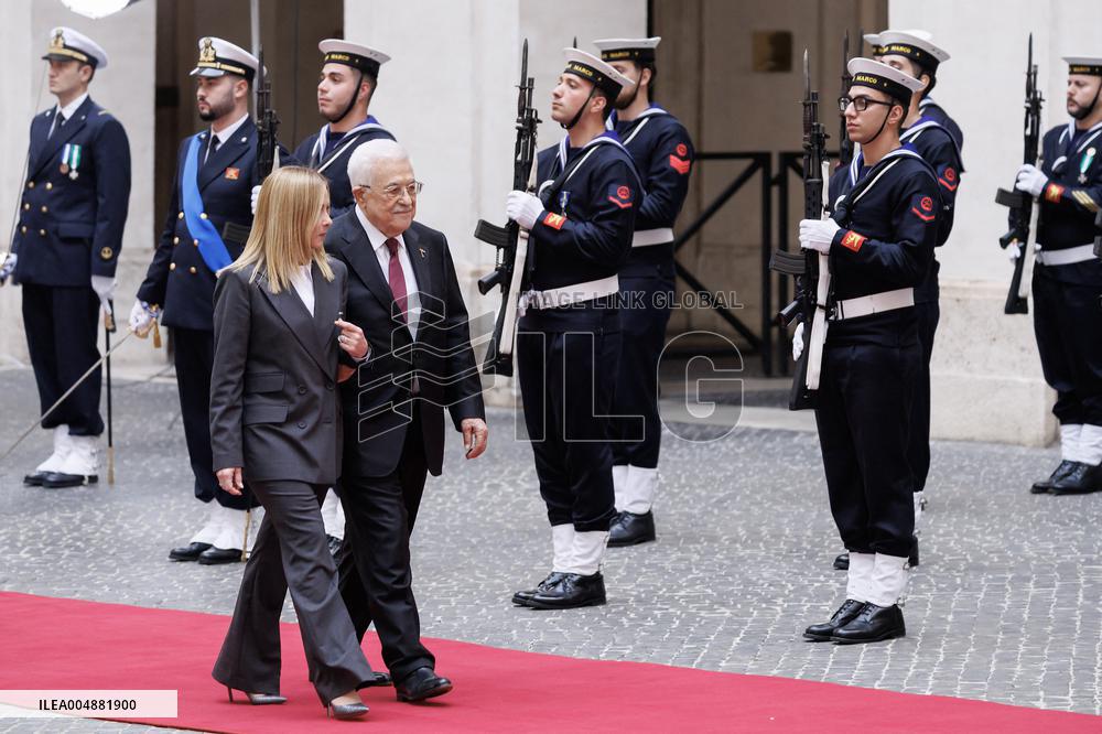 Giorgia Meloni Receives Palestinian Authority President - Rome