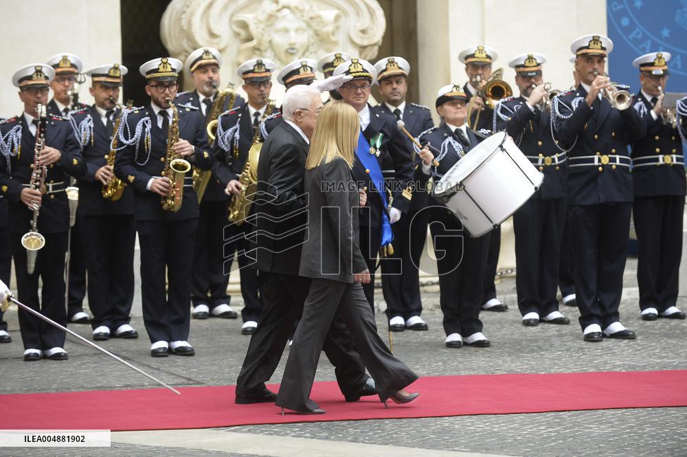 Giorgia Meloni Receives Palestinian Authority President - Rome