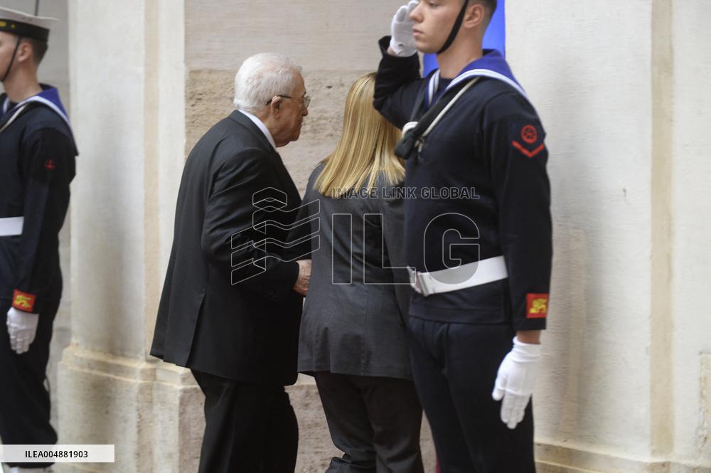 Giorgia Meloni Receives Palestinian Authority President - Rome