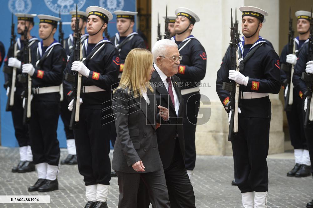 Giorgia Meloni Receives Palestinian Authority President - Rome