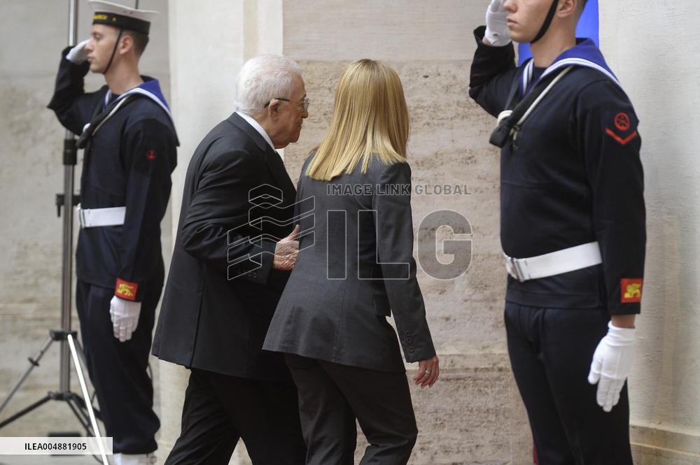 Giorgia Meloni Receives Palestinian Authority President - Rome