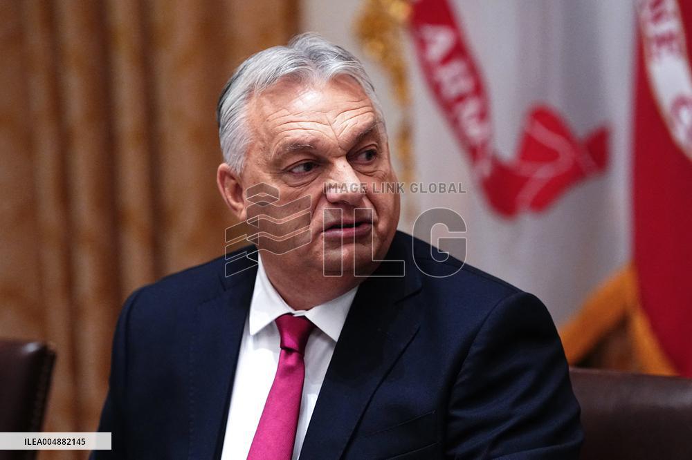 Trump Hosts a Bilateral Lunce with PM Orban of Hungary