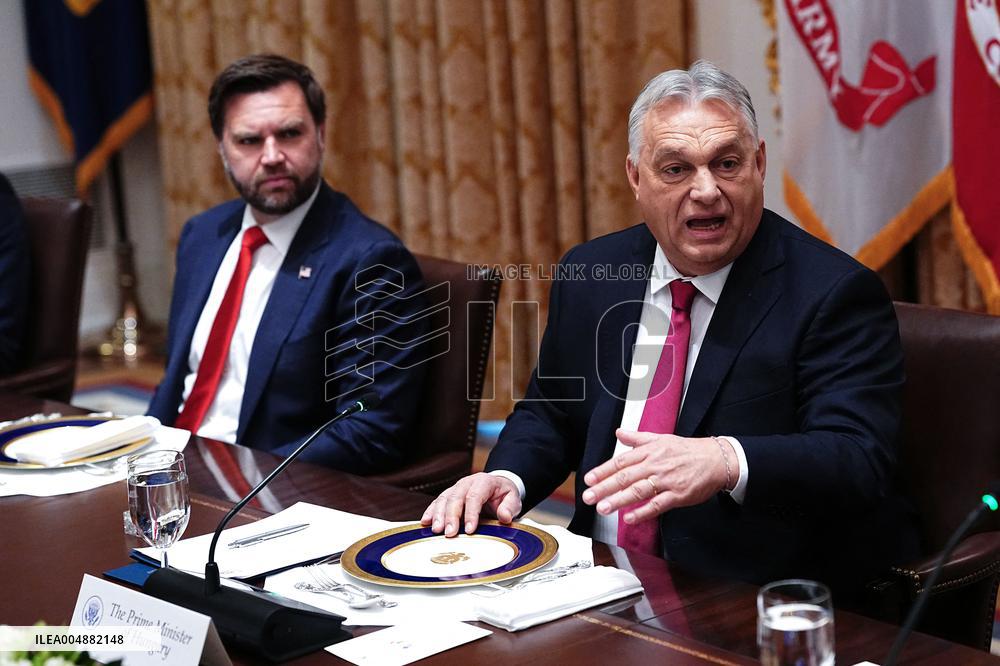 Trump Hosts a Bilateral Lunce with PM Orban of Hungary