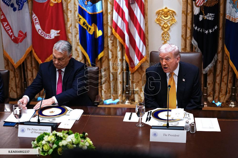 Trump Hosts a Bilateral Lunce with PM Orban of Hungary