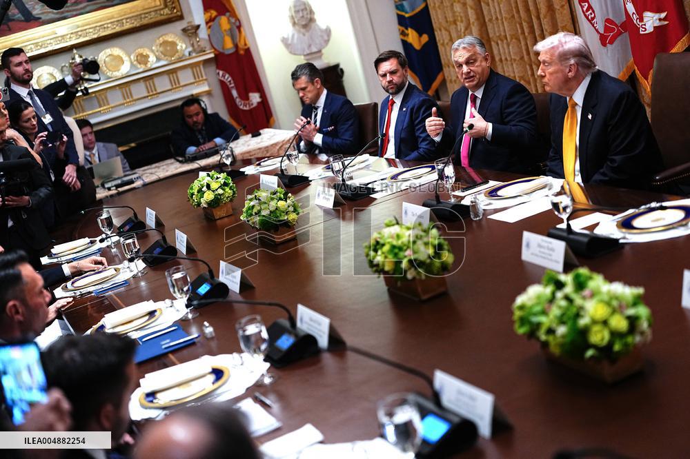 Trump Hosts a Bilateral Lunce with PM Orban of Hungary