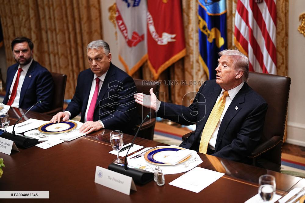 Trump Hosts a Bilateral Lunce with PM Orban of Hungary