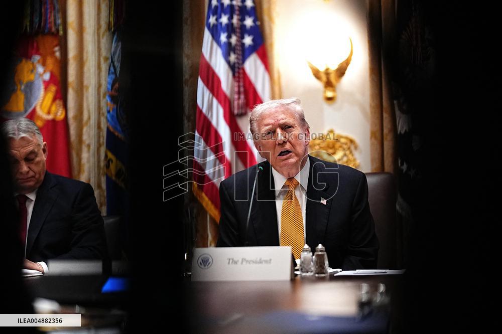 Trump Hosts a Bilateral Lunce with PM Orban of Hungary