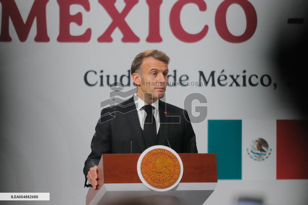 Emmanuel Macron hold News Conference in Mexico