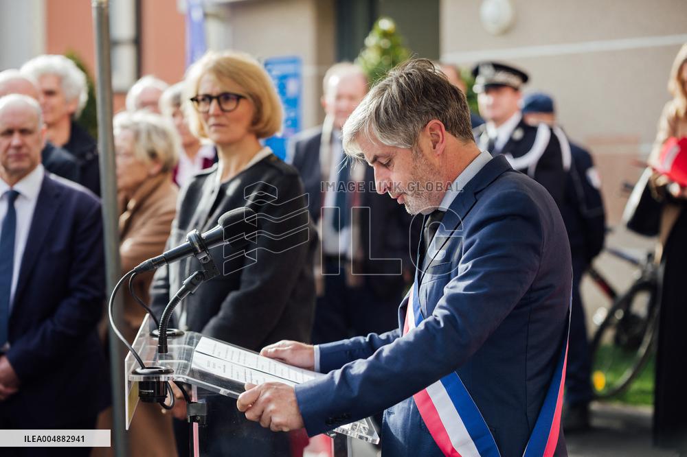 Marie-Pierre Vedrenne at inauguration of police headquarters in Dinard