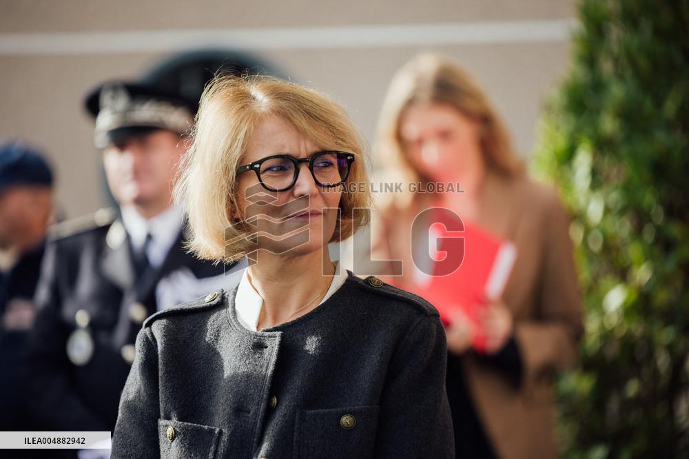 Marie-Pierre Vedrenne at inauguration of police headquarters in Dinard