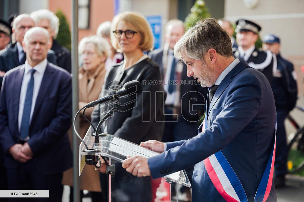Marie-Pierre Vedrenne at inauguration of police headquarters in Dinard