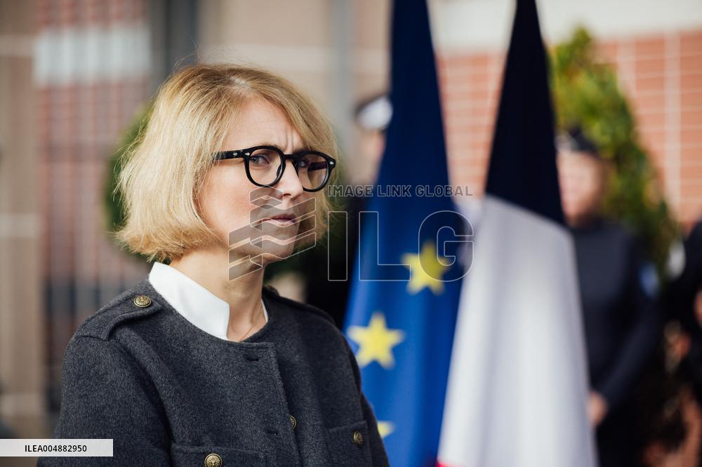 Marie-Pierre Vedrenne at inauguration of police headquarters in Dinard