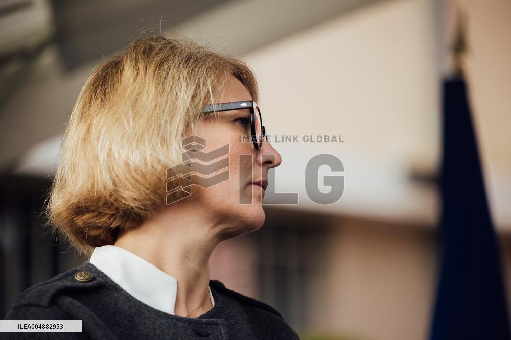 Marie-Pierre Vedrenne at inauguration of police headquarters in Dinard