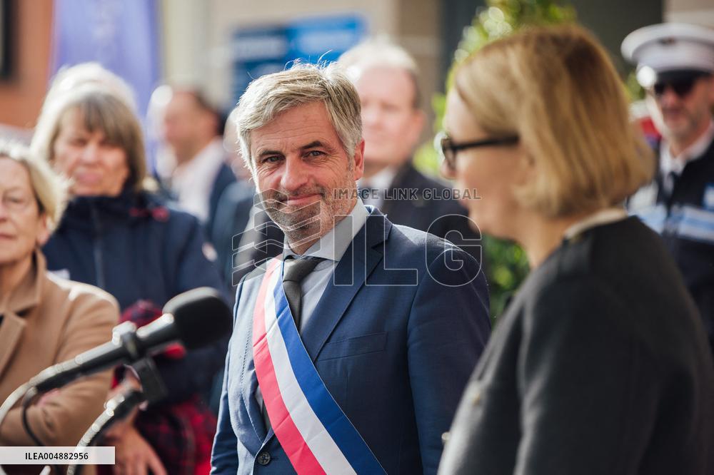 Marie-Pierre Vedrenne at inauguration of police headquarters in Dinard