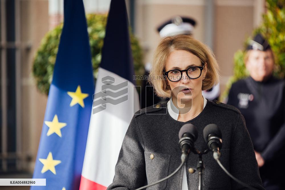 Marie-Pierre Vedrenne at inauguration of police headquarters in Dinard