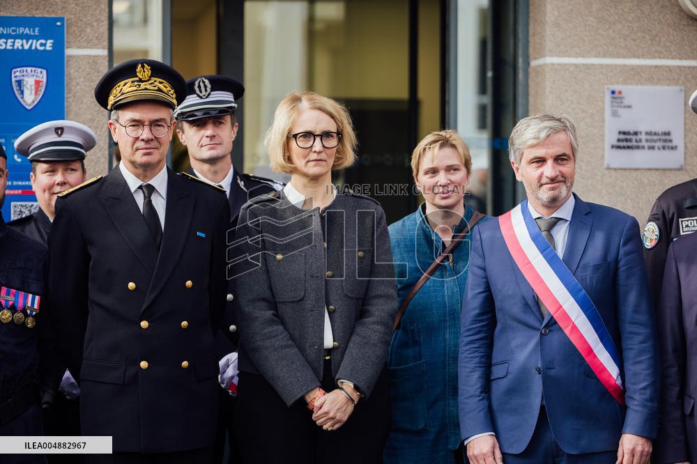 Marie-Pierre Vedrenne at inauguration of police headquarters in Dinard