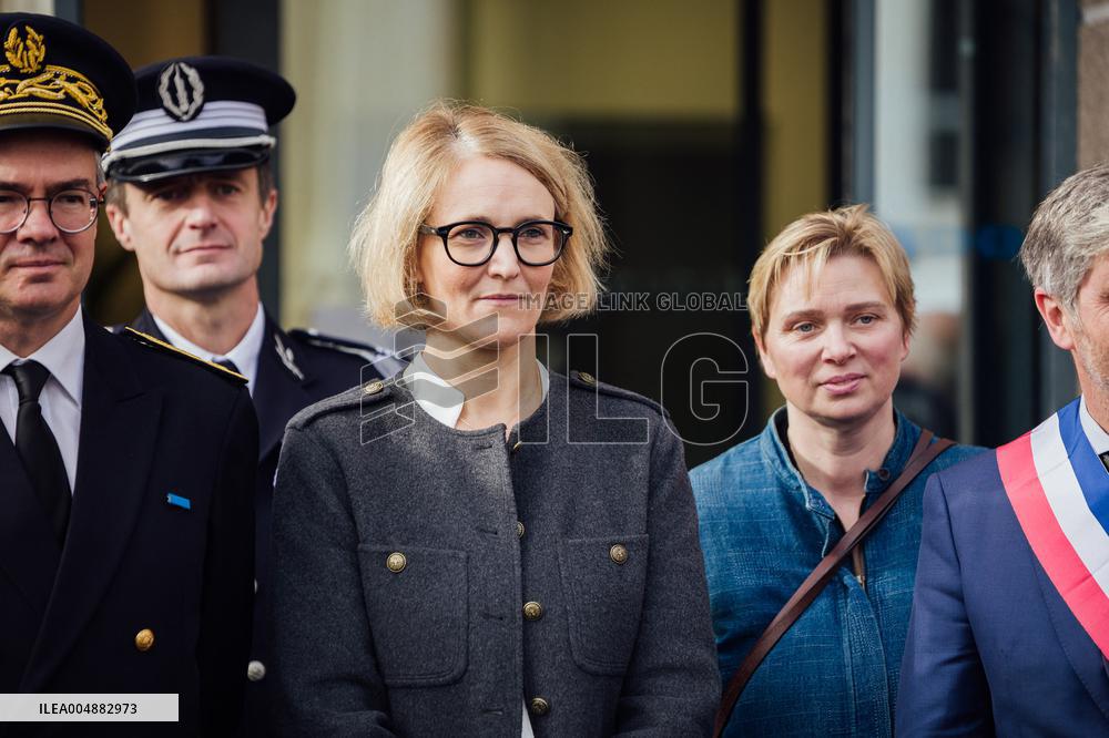 Marie-Pierre Vedrenne at inauguration of police headquarters in Dinard