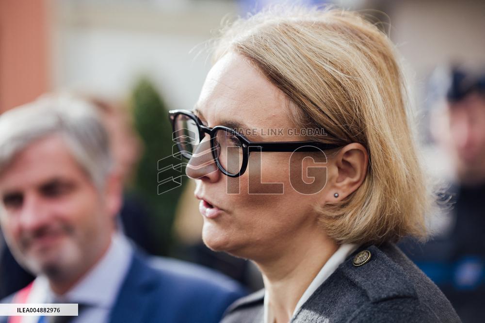 Marie-Pierre Vedrenne at inauguration of police headquarters in Dinard