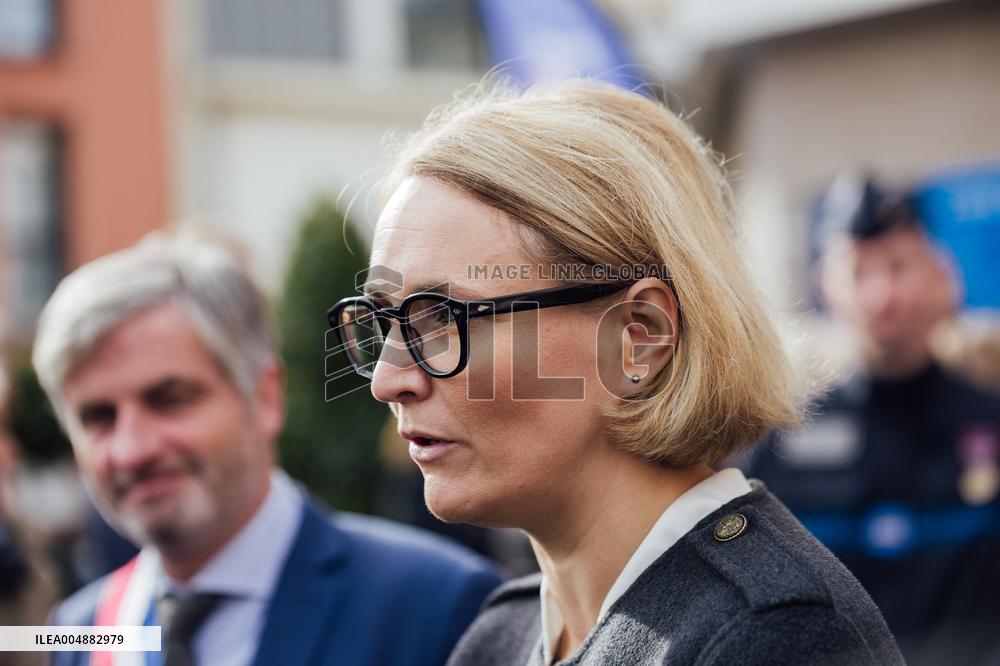 Marie-Pierre Vedrenne at inauguration of police headquarters in Dinard