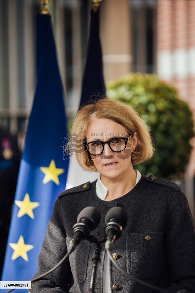 Marie-Pierre Vedrenne at inauguration of police headquarters in Dinard