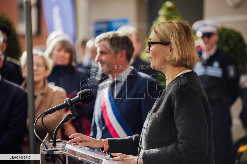 Marie-Pierre Vedrenne at inauguration of police headquarters in Dinard