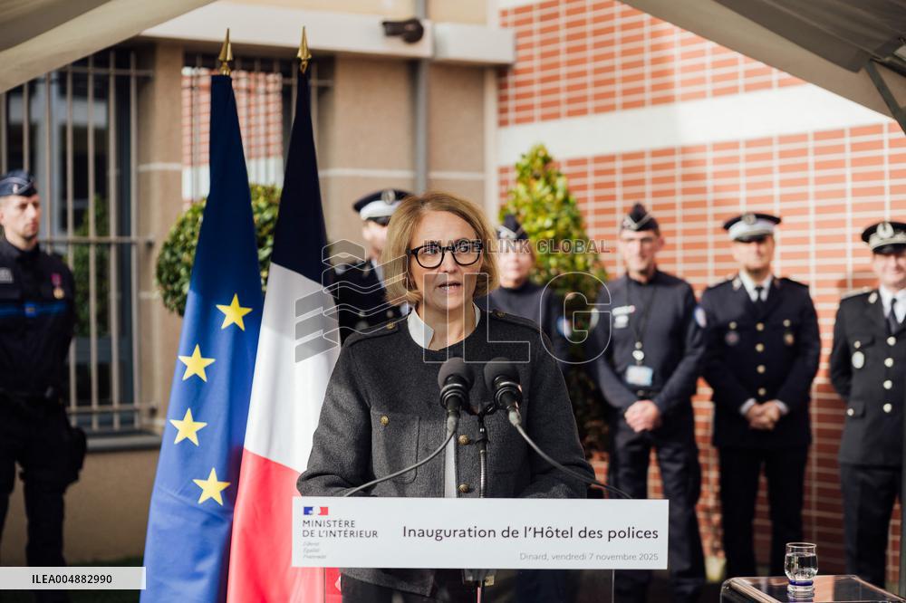 Marie-Pierre Vedrenne at inauguration of police headquarters in Dinard