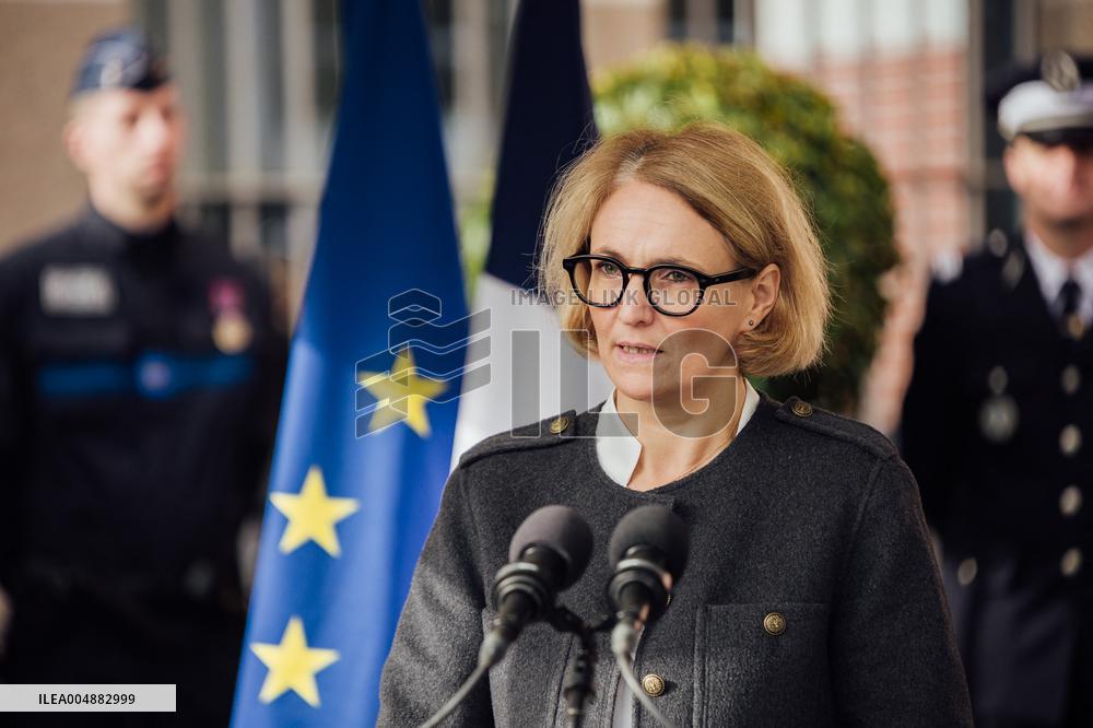 Marie-Pierre Vedrenne at inauguration of police headquarters in Dinard