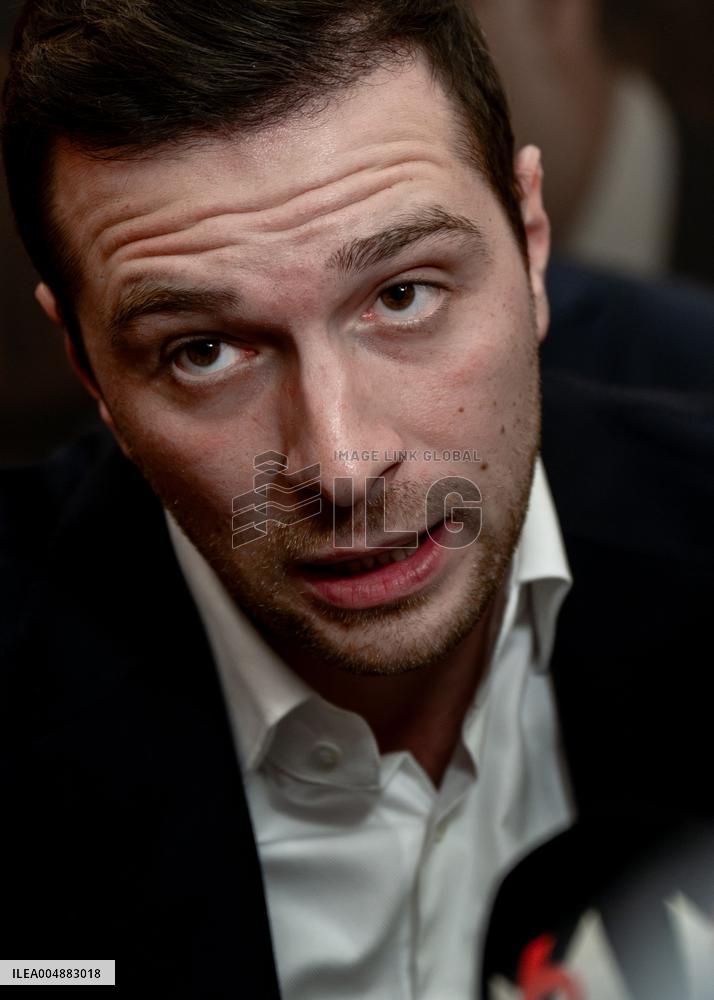 Jordan Bardella signs copies of his book Ce que veulent les Français - Nice