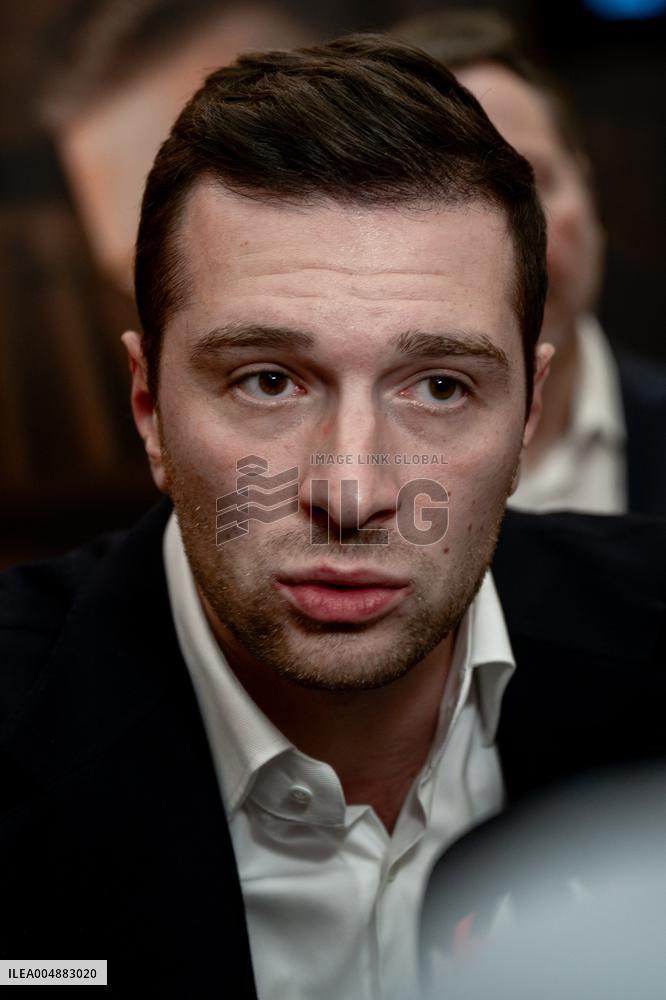 Jordan Bardella signs copies of his book Ce que veulent les Français - Nice