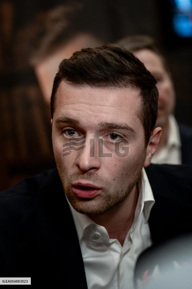 Jordan Bardella signs copies of his book Ce que veulent les Français - Nice