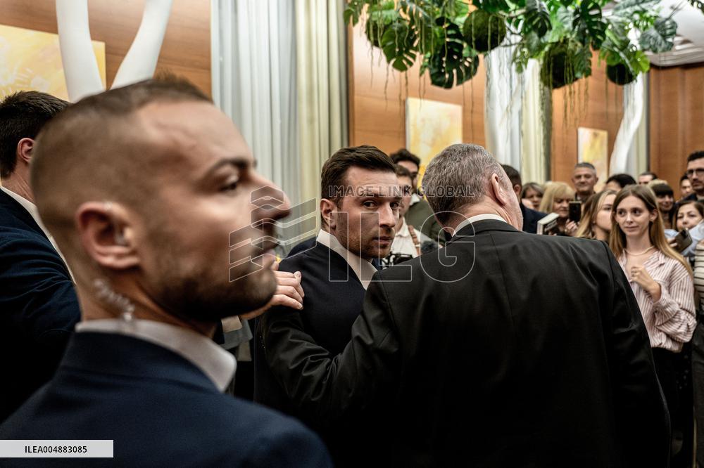 Jordan Bardella signs copies of his book Ce que veulent les Français - Nice