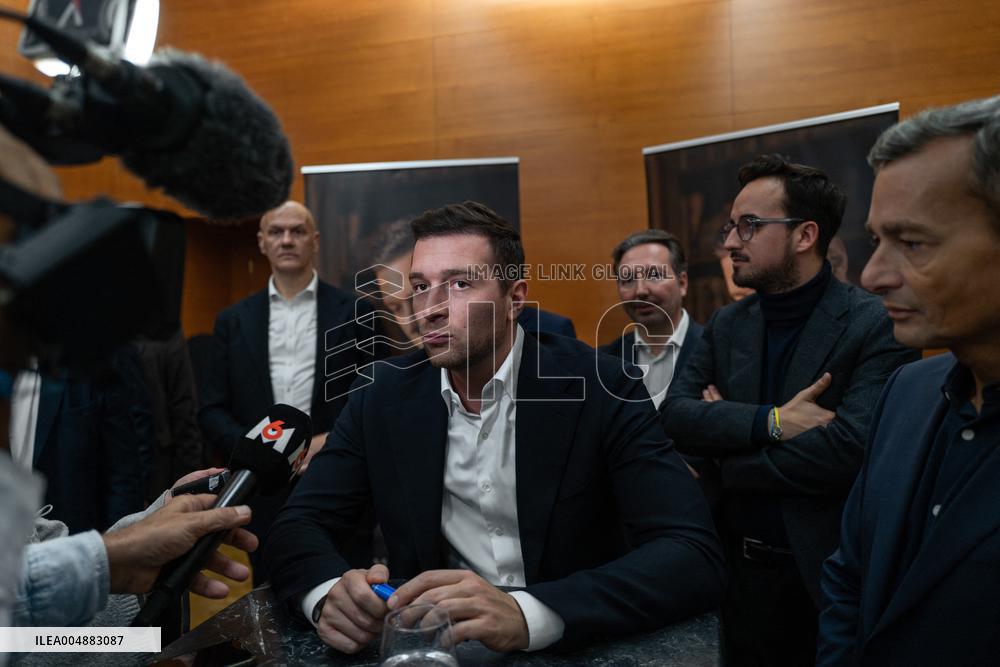 Jordan Bardella signs copies of his book Ce que veulent les Français - Nice