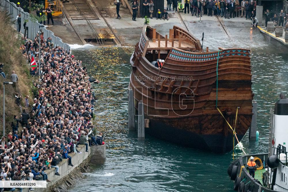 16th Century Basque Whaler Replica Launching- Pasaia