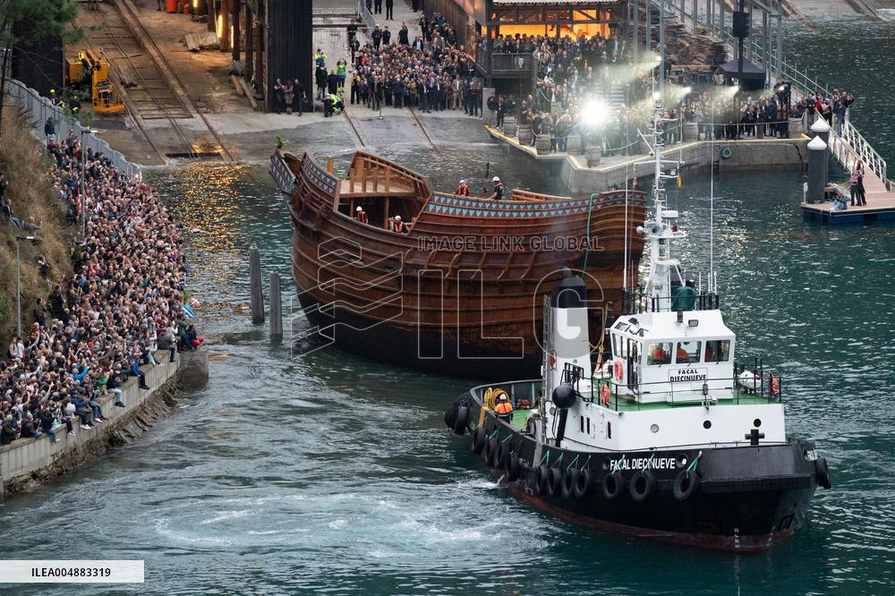 16th Century Basque Whaler Replica Launching- Pasaia