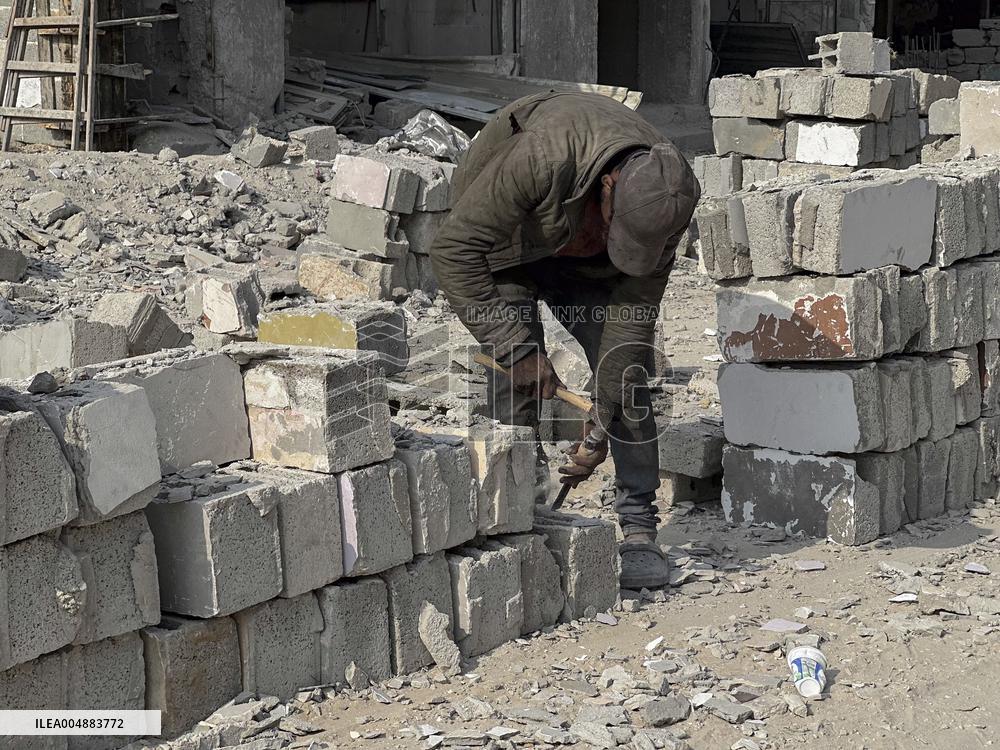 Gaza Man Rebuilds Bombed Bakery - Gaza Strip