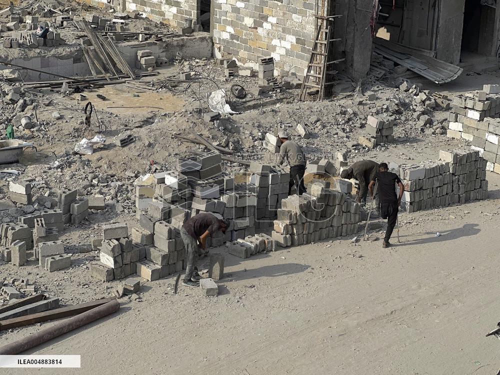 Gaza Man Rebuilds Bombed Bakery - Gaza Strip
