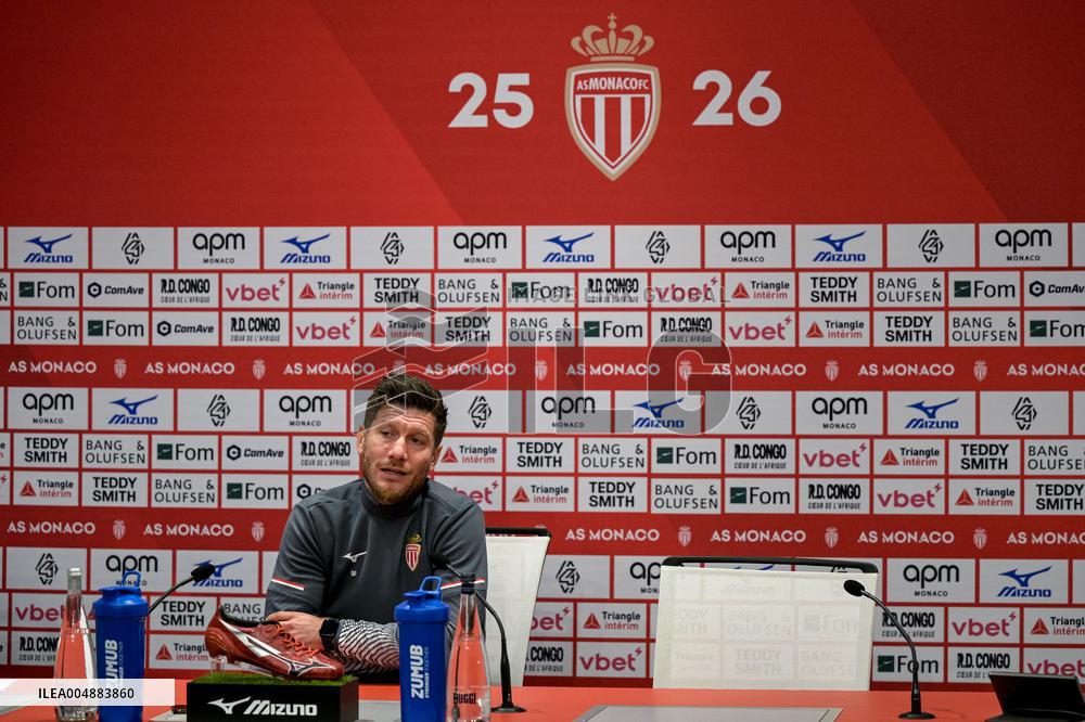 AS Monaco Training and Press Conference - La Turbie