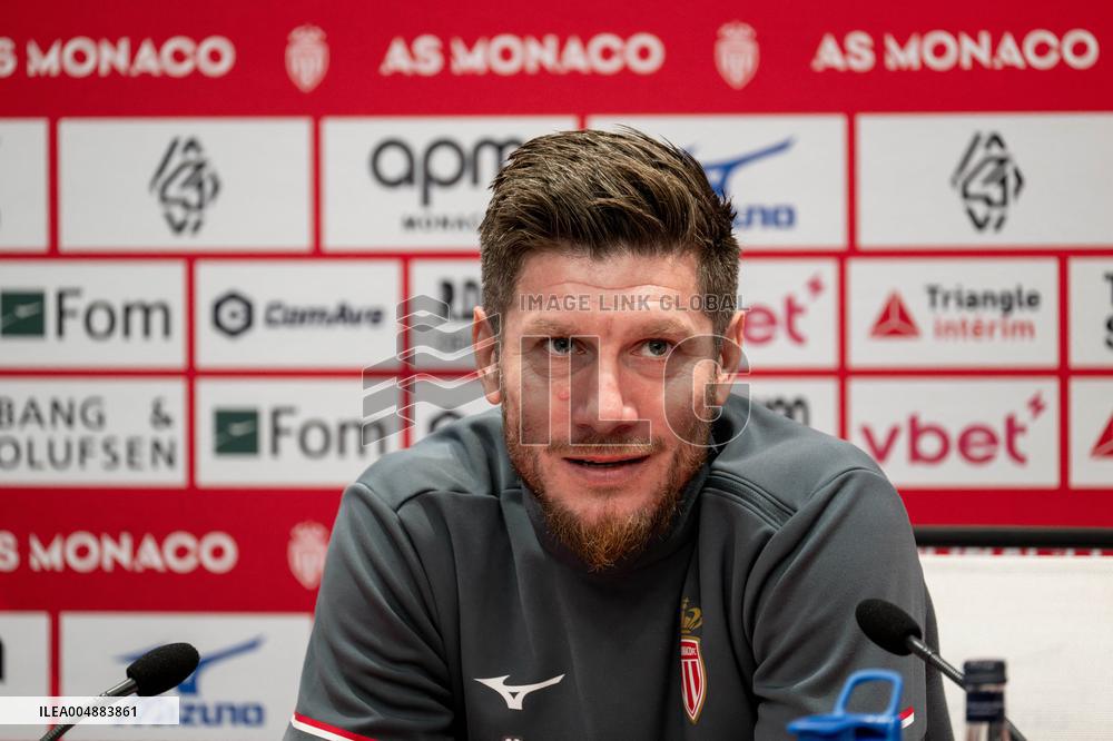 AS Monaco Training and Press Conference - La Turbie