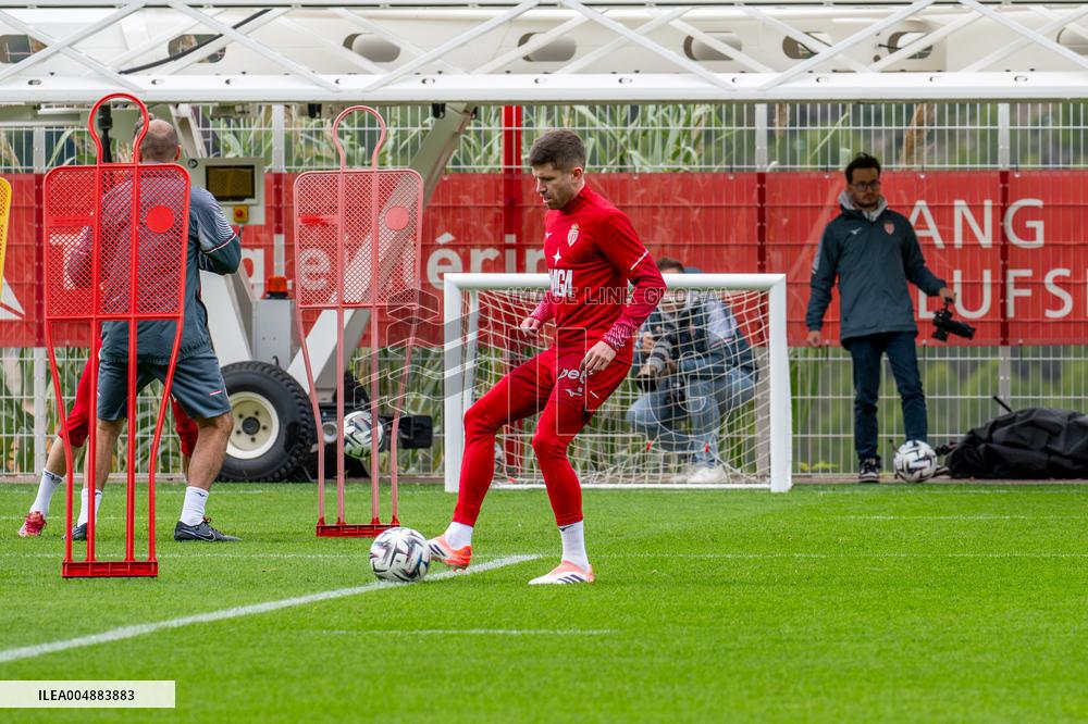 AS Monaco Training and Press Conference - La Turbie