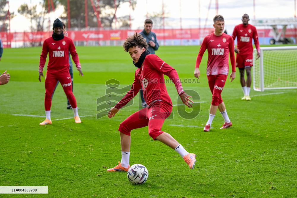 AS Monaco Training and Press Conference - La Turbie