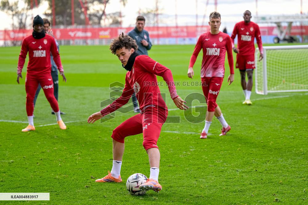 AS Monaco Training and Press Conference - La Turbie