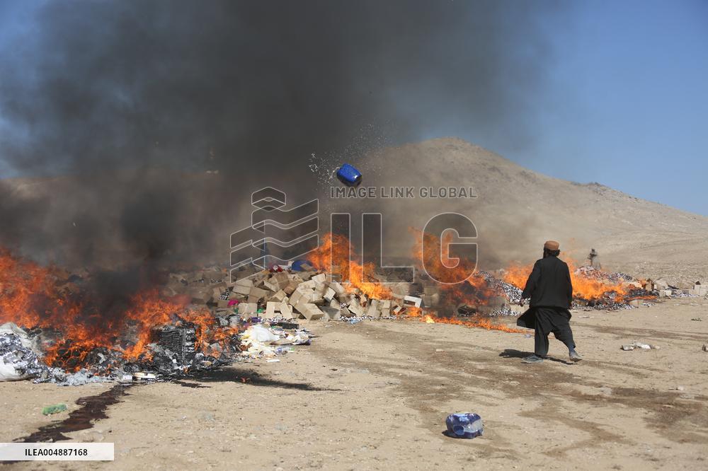 Illlicit drugs goes for incineration in Kabul - Afghanistan