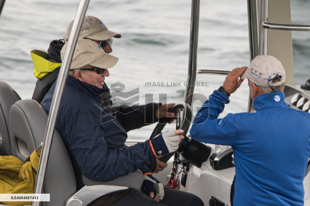 King Juan Carlos Participates In The Second Day Of Sanxenxo Regattas - Spain
