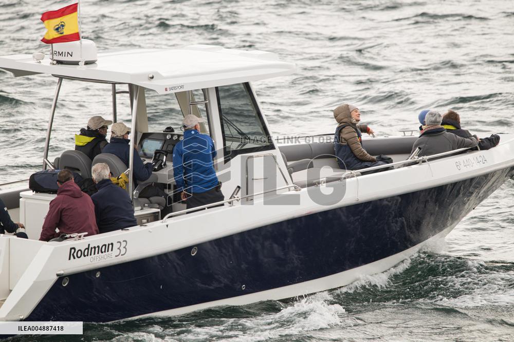 King Juan Carlos Participates In The Second Day Of Sanxenxo Regattas - Spain