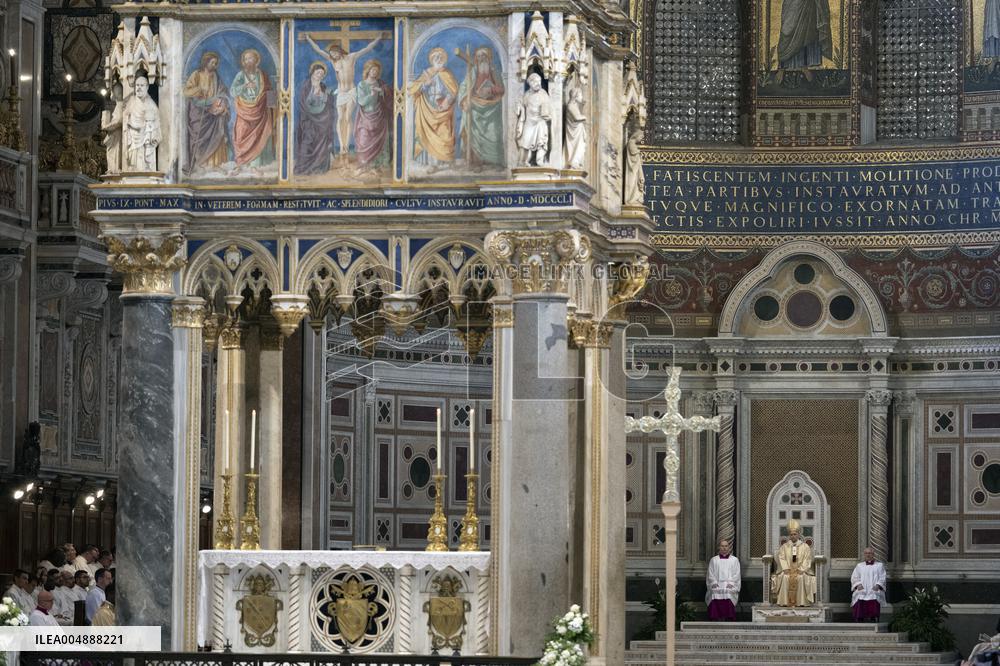 Pope Leo XIV Leads Mass at Basilica of Saint John Lateran - Rome