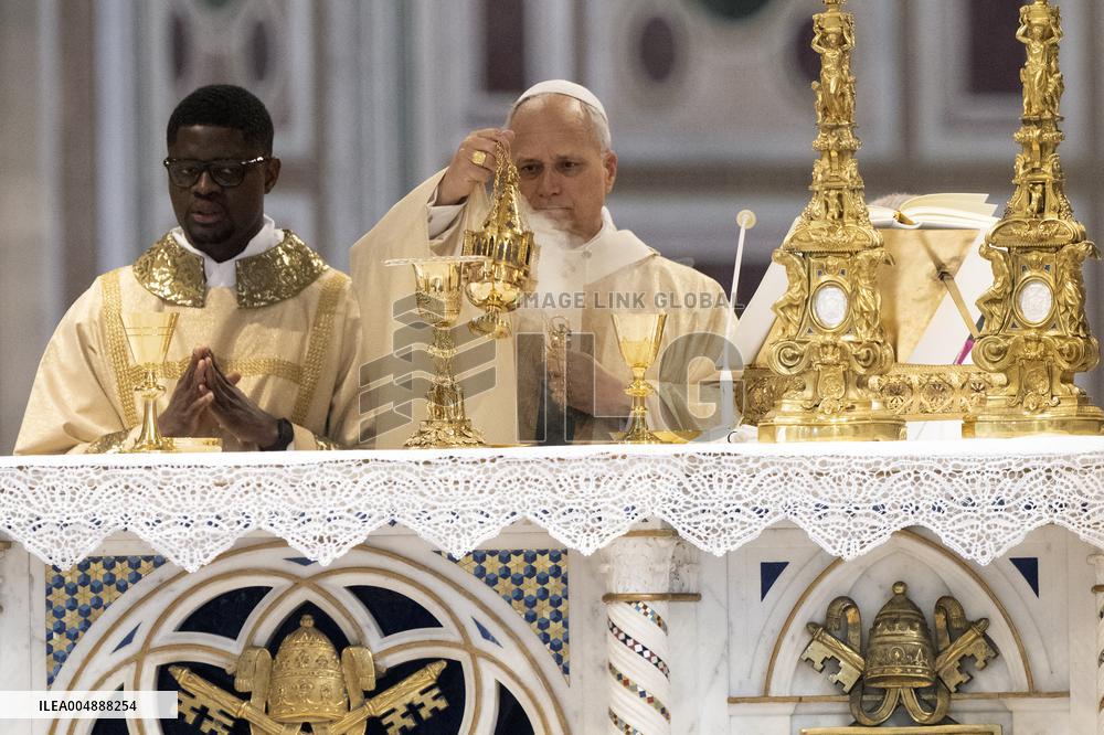 Pope Leo XIV Leads Mass at Basilica of Saint John Lateran - Rome