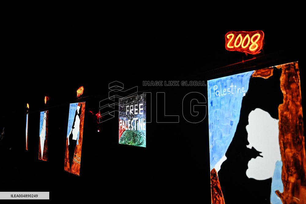 Pro-Palestinian Visual Intervention at GLOW Eindhoven - Netherlands