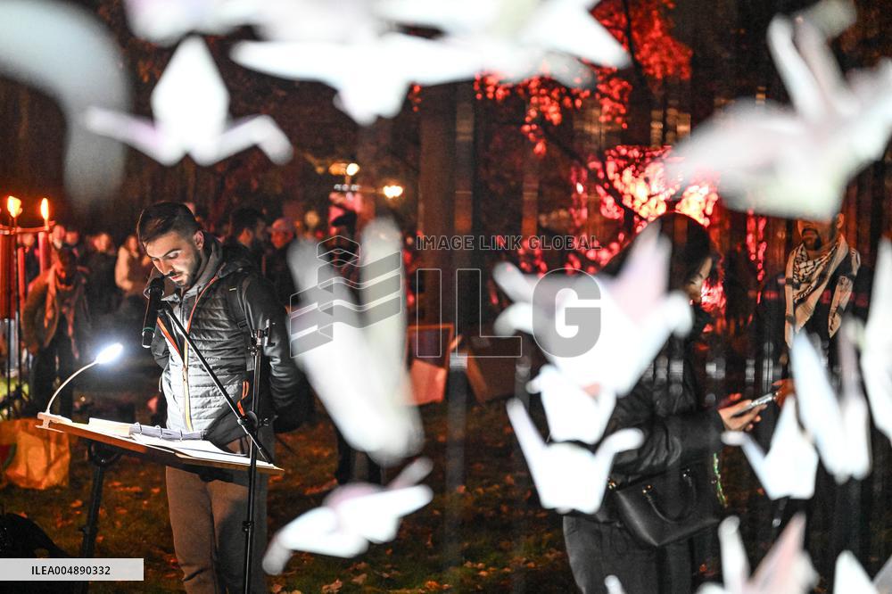 Pro-Palestinian Visual Intervention at GLOW Eindhoven - Netherlands