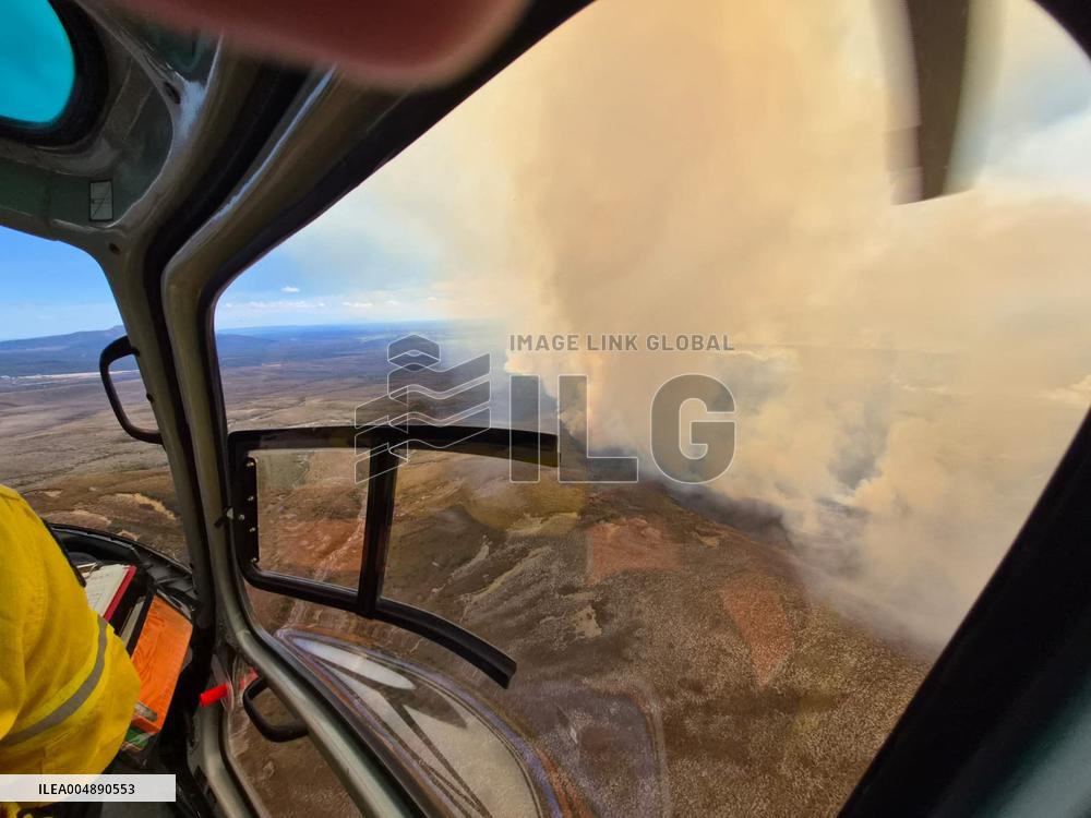 Large Fire in Tongariro National Park - New Zealand